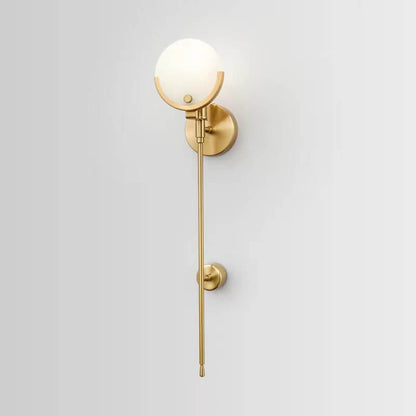 Minimalist Round Ball Iron Marble 1-Light Wall Sconce Lamp