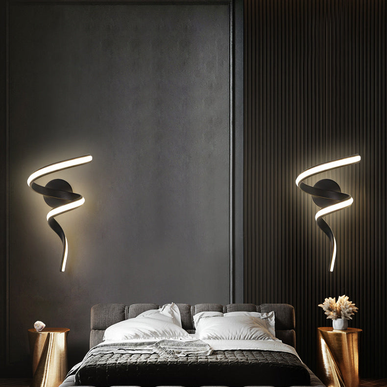 Spiral Iron Aluminium Silicone LED Wall Sconce Lamp