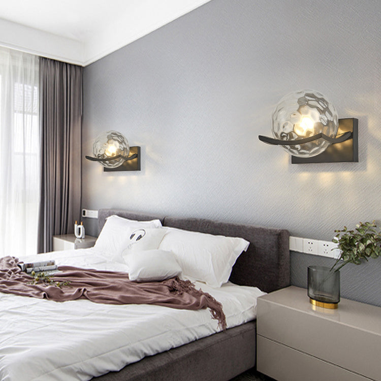 Simplicity Glass Ball Shade 1-Light Wall Sconce Lamp