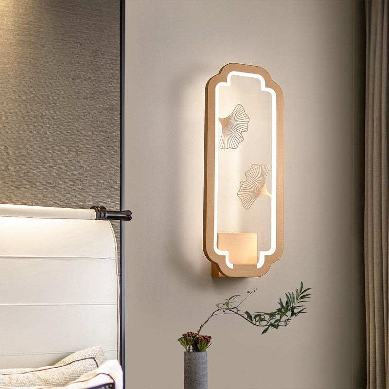 Chinese Lotus Leaf Iron Acrylic LED Wall Sconce Lamp