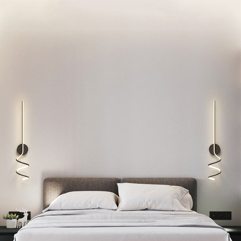 Modern Minimalist Spiral Aluminum Iron LED Wall Sconce Lamp