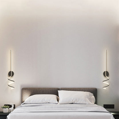 Modern Minimalist Spiral Aluminum Iron LED Wall Sconce Lamp