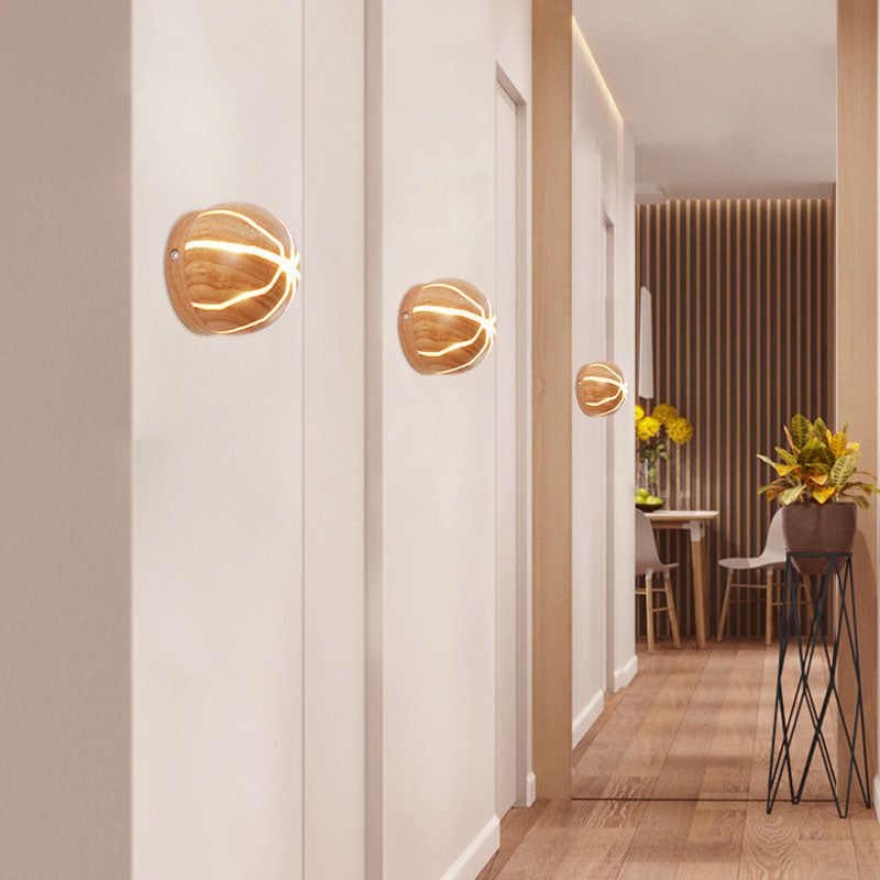 Geometric Cuboid Cracked Wood Grain LED Wall Sconce Lamp
