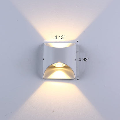 Solid Square Outdoor Waterproof LED Wall Sconce Lamp