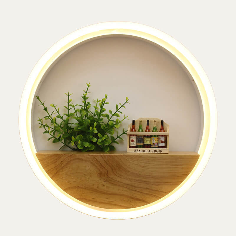 Solid Acrylic Storage Decoration Round LED Wall Sconce Lamp