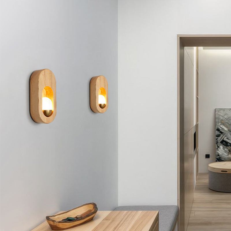 Japanese Frame Acrylic Shade 1-Light Wall Sconce Lamp