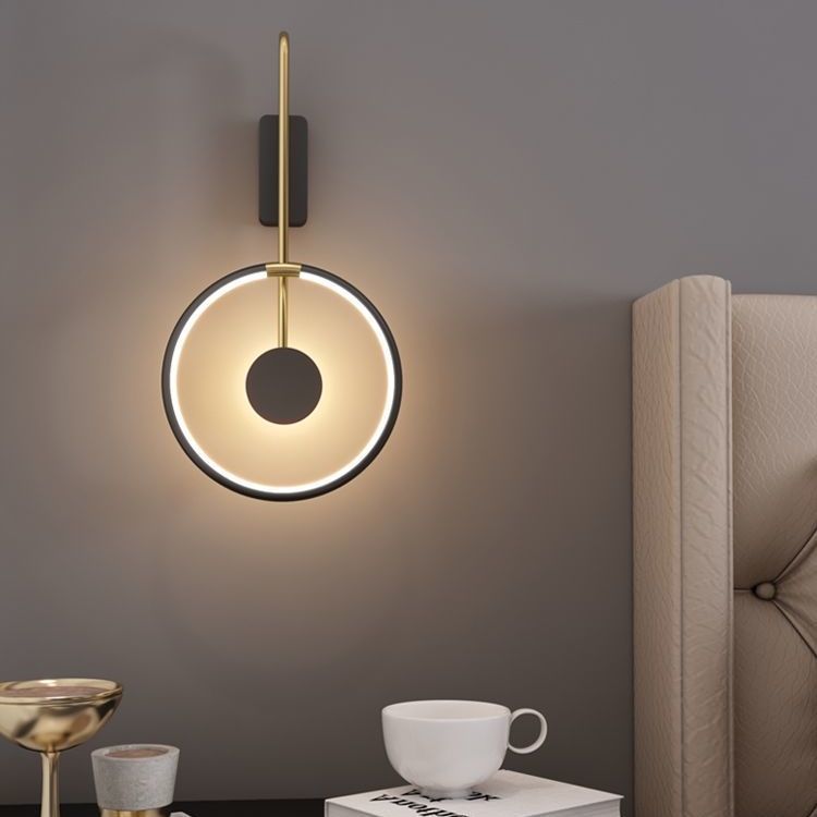 Minimalist Iron Acrylic Round Ring LED Wall Sconce Lamp