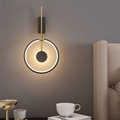 Minimalist Iron Acrylic Round Ring LED Wall Sconce Lamp