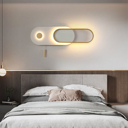 Nordic Iron Acrylic Round Elliptical LED Wall Sconce Lamp