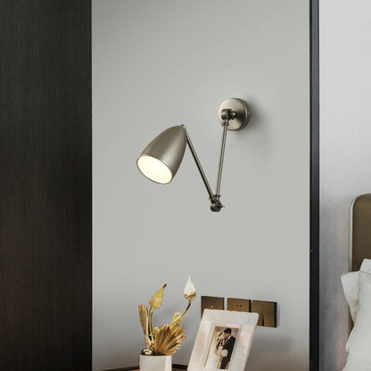 Industrial Swingable Cone Metal 1-Light Wall Sconce Lamp
