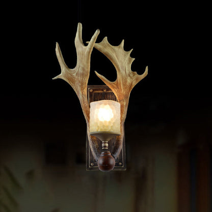 Scandinavian Cylinder Resin Glass 1-Light Wall Sconce Lamp