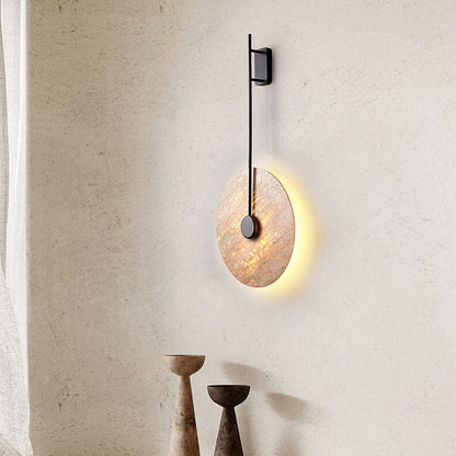 Scandinavian Iron Yellow Travertine LED Wall Sconce Lamp