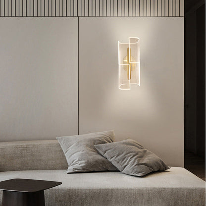Iron Column Cut Lozenge Line LED Wall Sconce Lamp