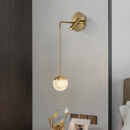Iron Acrylic Ball Pendant 1-Light LED Wall Sconce Lamp