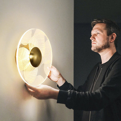 Light Pattern Round Iron Acrylic LED Wall Sconce Lamp