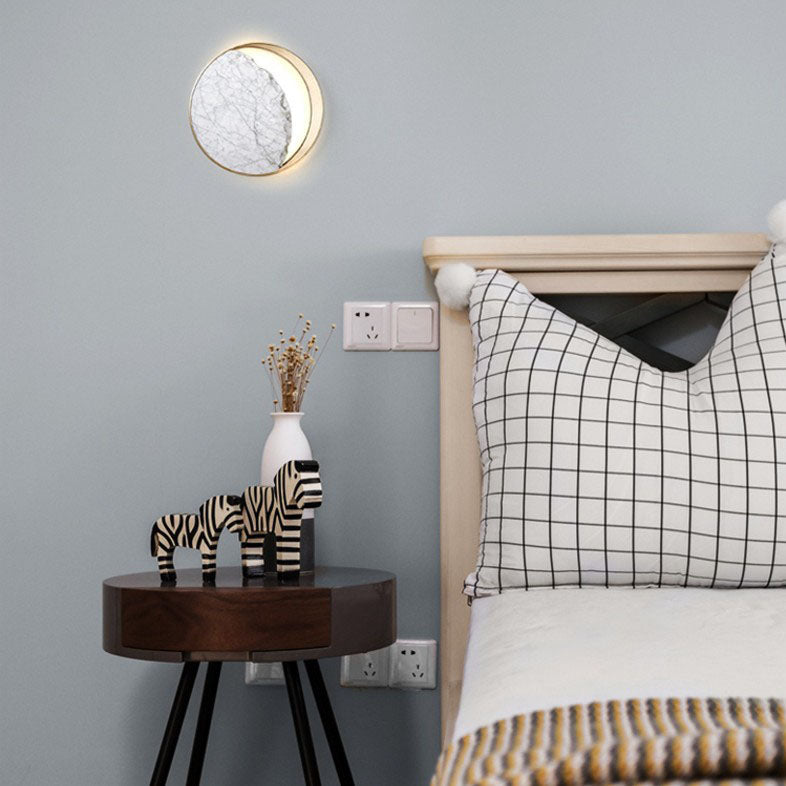 Nordic Marble Metal Circle Ring LED Wall Sconce Lamp