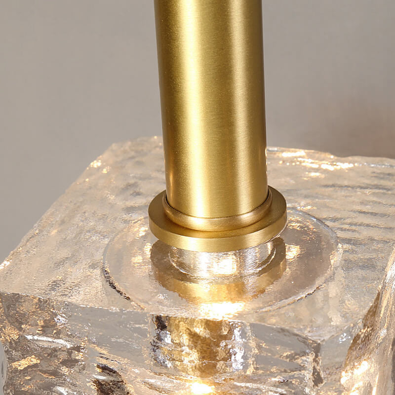 Modern Luxury Crystal Cube Copper 1-Light Wall Sconce Lamp