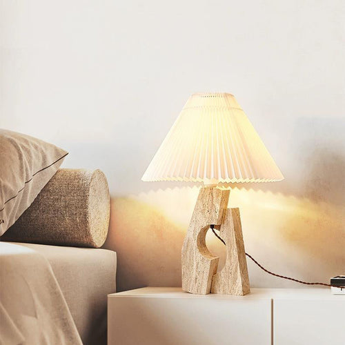 Contemporary Creative Dome Stone Fabric 1-Light Table Lamp