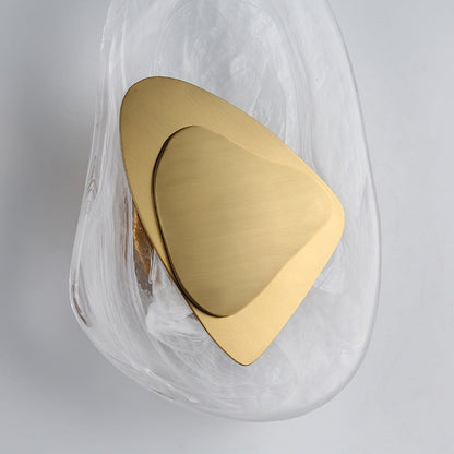 Irregular Oval Hardware Glass LED Wall Sconce Lamp