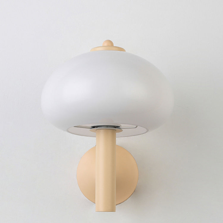 Simplicity Glass Mushroom Round 1-Light Wall Sconce Lamp