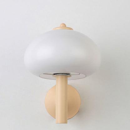 Simplicity Glass Mushroom Round 1-Light Wall Sconce Lamp