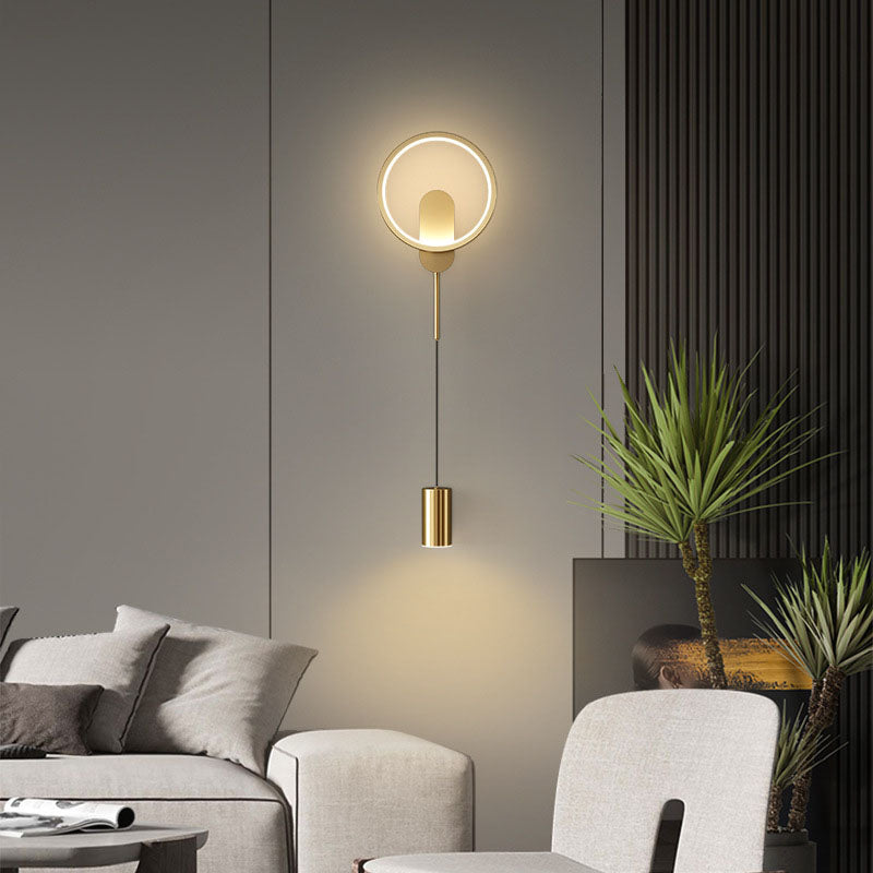 Luxury Wrought Iron Acrylic Cylinder LED Wall Sconce Lamp