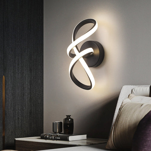 Nordic Twisted Line Shape Aluminum LED Wall Sconce Lamp