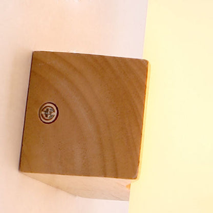 Warm Rubber Wood Glass 1/2 Light Wall Sconce Lamp