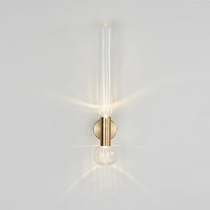 Minimalist Cylinder Striped Glass Iron LED Wall Sconce Lamp