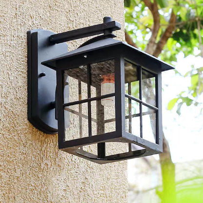 Simplicity Square Glass Shade 1-Light Wall Sconce Lamp