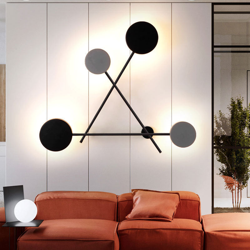 Mid-Century Frame Acrylic Disc LED Wall Sconce Lamp
