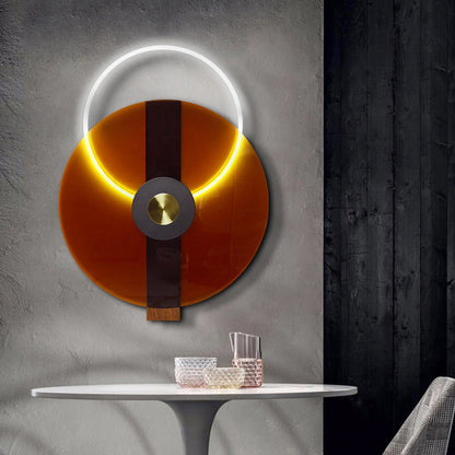 Creative Iron Acrylic Round Disc LED Wall Sconce Lamp