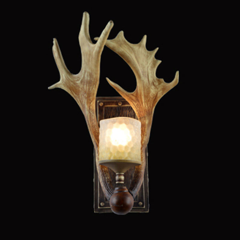 Scandinavian Cylinder Resin Glass 1-Light Wall Sconce Lamp