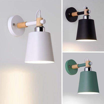 Scandinavian Wooden Iron 1-Light Wall Sconce Lamp