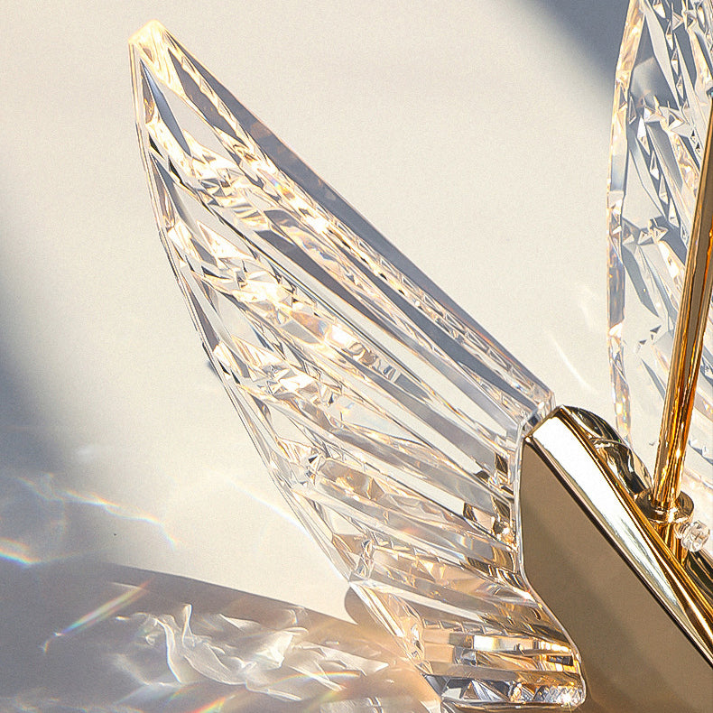 Luxury Crystal Aluminum Acrylic Swan LED Wall Sconce Lamp
