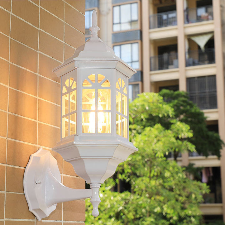 Aluminum Design Glass 1-Light Waterproof Wall Sconce Lamp