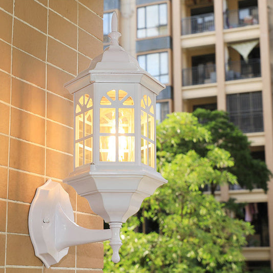Aluminum Design Glass 1-Light Waterproof Wall Sconce Lamp
