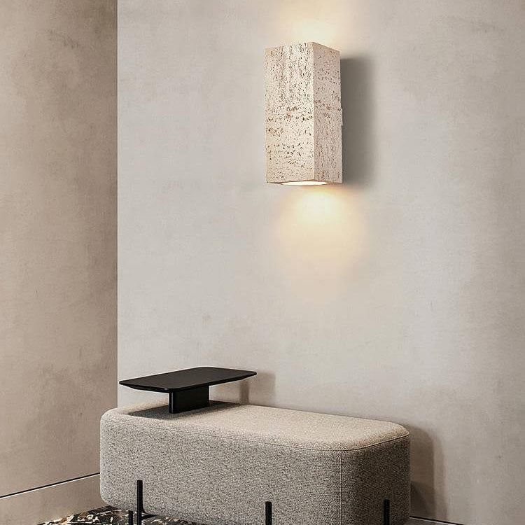 Wabi-sabi Square Column Hand Sculpted LED Wall Sconce Lamp