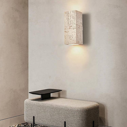 Wabi-sabi Square Column Hand Sculpted LED Wall Sconce Lamp