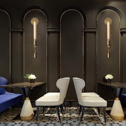 Luxury Iron Glass Cylinder Strip 1-Light Wall Sconce Lamp