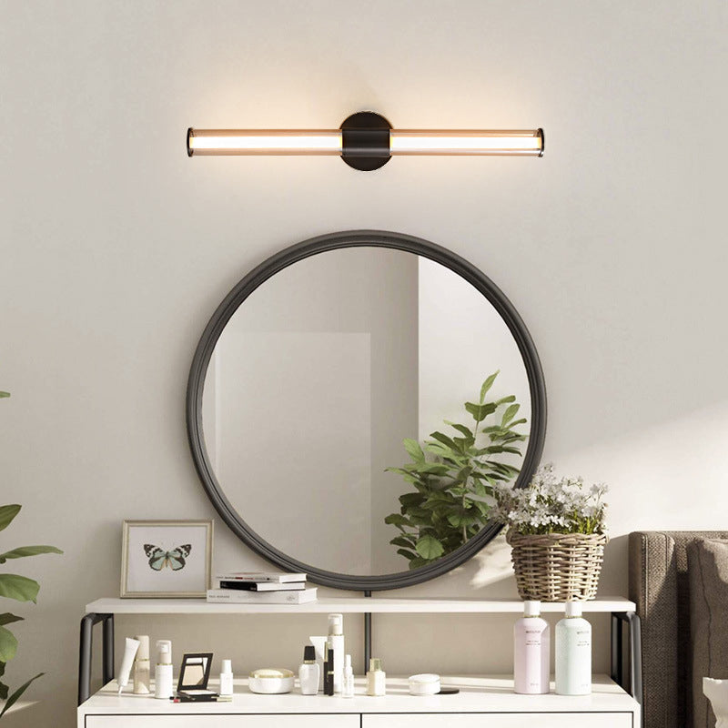 Minimalist Cylindrical Copper Glass LED Wall Sconce Lamp