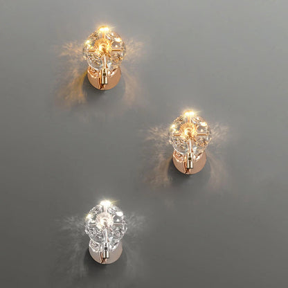 Luxury Hardware Crystal Ball LED Wall Sconce Lamp