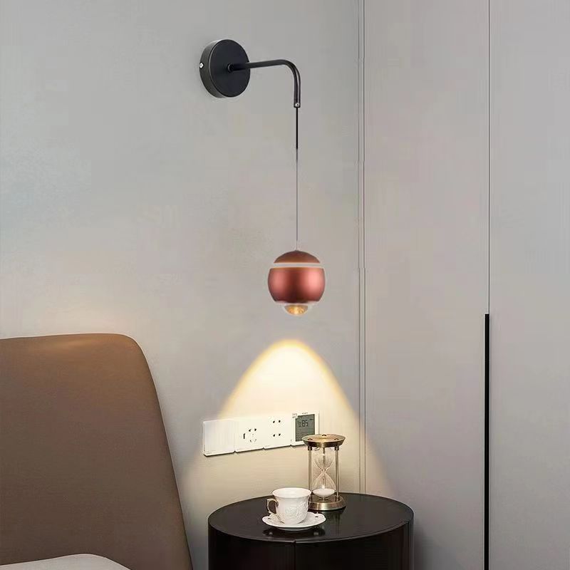 Minimalist Round Ball Aluminum Glass LED Wall Sconce Lamp