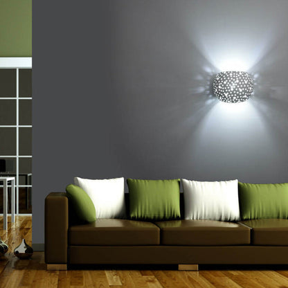 Modern Minimalist Hollow Plaster 1-Light Wall Sconce Lamp