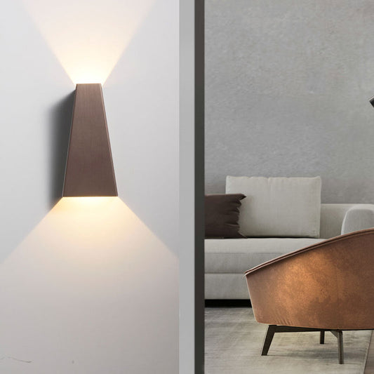 Brushed Aluminum Geometric Square LED Wall Sconce Lamp
