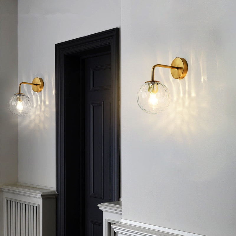 Scandinavian Round Ball Iron Glass 1-Light Wall Sconce Lamp