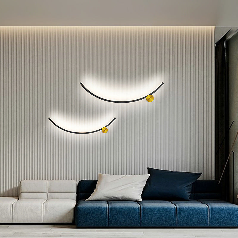 Minimalist Arc Aluminum Strip Acrylic LED Wall Sconce Lamp