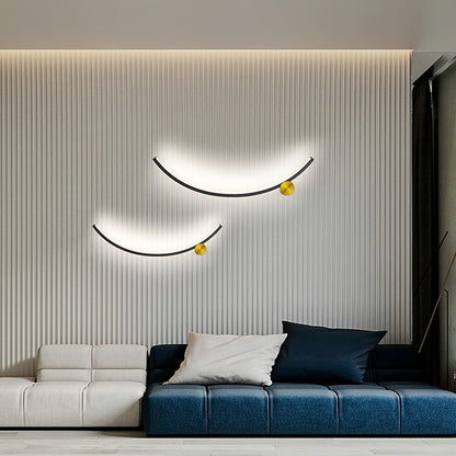 Minimalist Arc Aluminum Strip Acrylic LED Wall Sconce Lamp