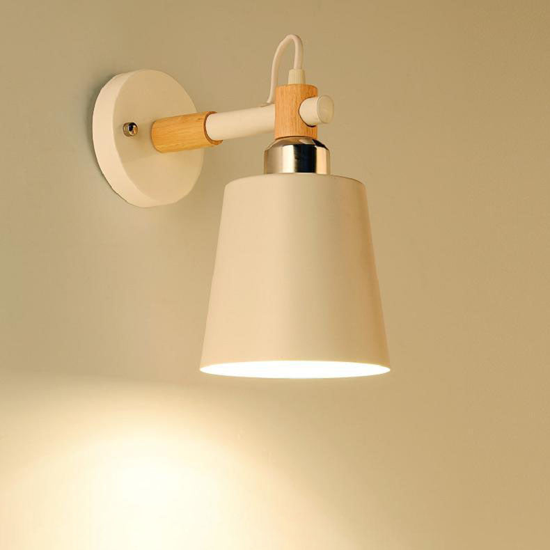 Scandinavian Wooden Iron 1-Light Wall Sconce Lamp