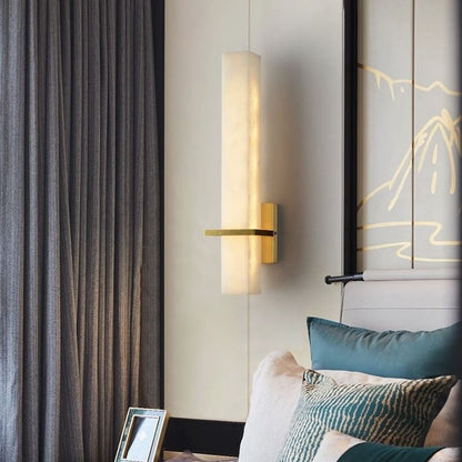Light Full Copper Rectangular Lucite LED Wall Sconce Lamp